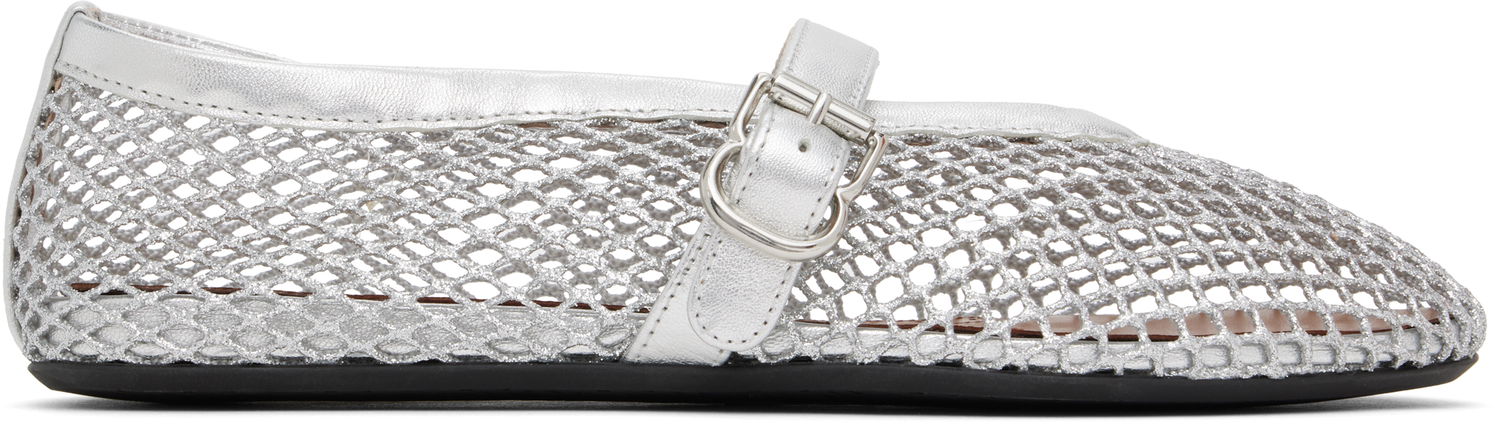 Oblečenie Alaïa ALAÏA Fishnet Ballerina Flats Metalická | AA3A029TK028, 0