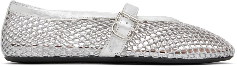 Oblečenie Alaïa ALAÏA Fishnet Ballerina Flats Metalická | AA3A029TK028