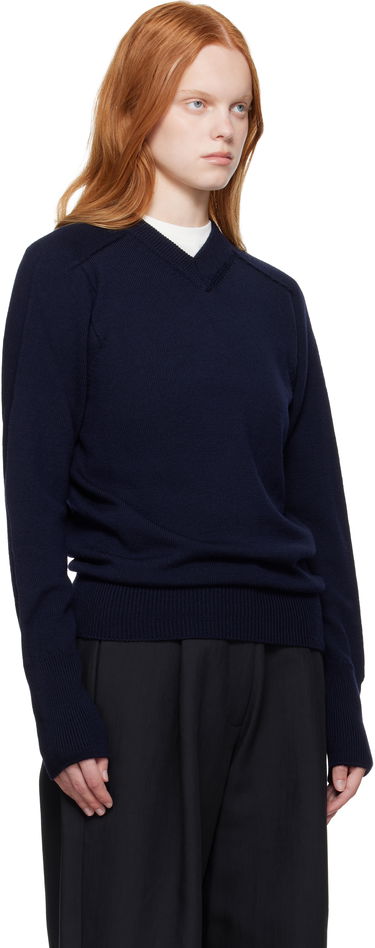 Sveter Studio Nicholson Studio Nicholson Inverness V-Neck Sweater Hnedá | INVERNESS SN - 1501, 4