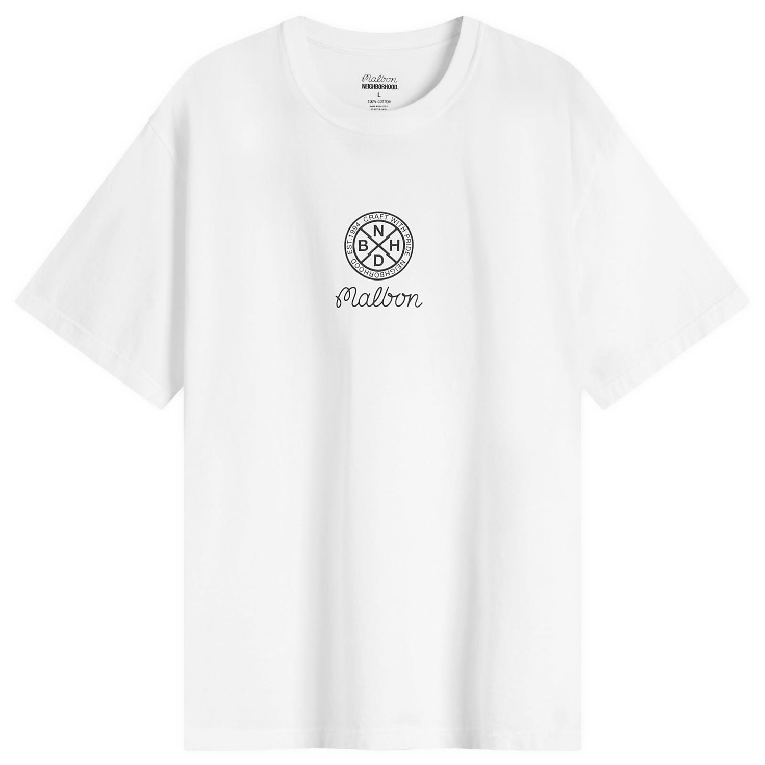 Tričko Neighborhood Malbon Golf x Neighborhood SS-2 T-Shirt, Size Large Biela | 251PC54N-ST02-WHT, 1