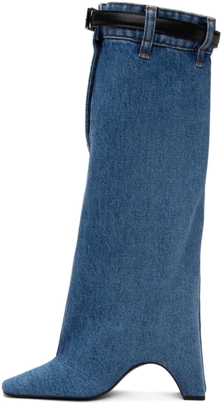 Open Knee Denim Boots