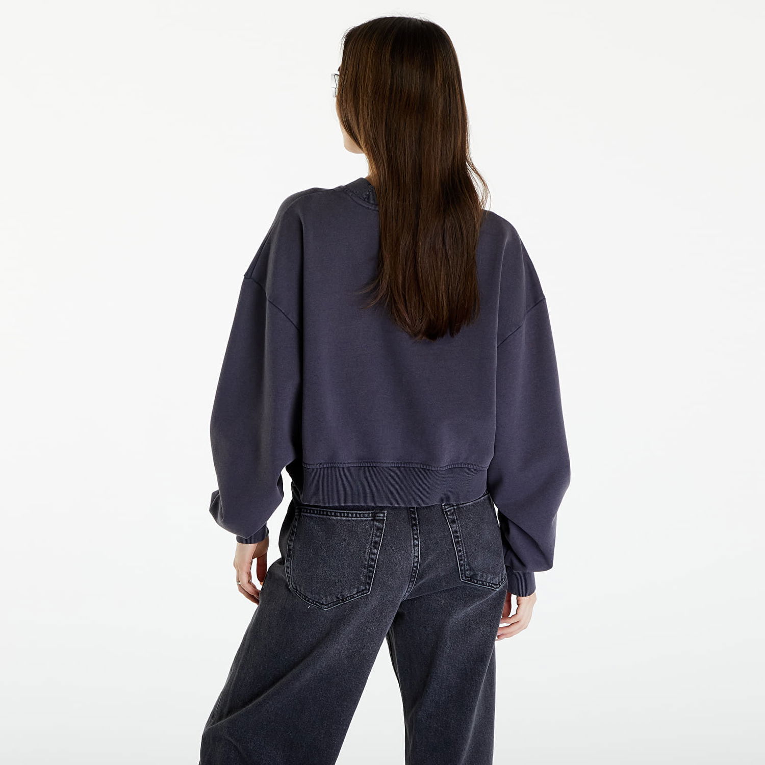 Mikina CALVIN KLEIN Woven Label Washed Crewneck Šedá | J20J223079 PT2, 1
