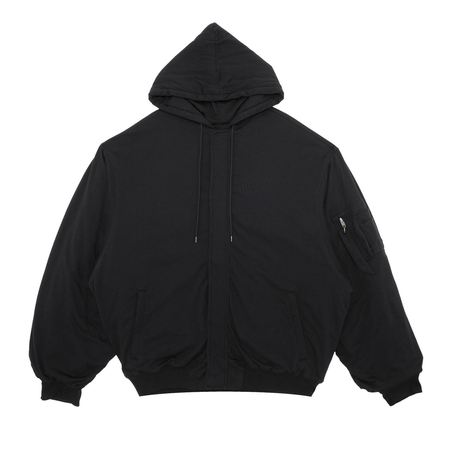 Mikina Balenciaga Padded Bomber Hoodie Čierna | 657115 TLV62 1000, 1