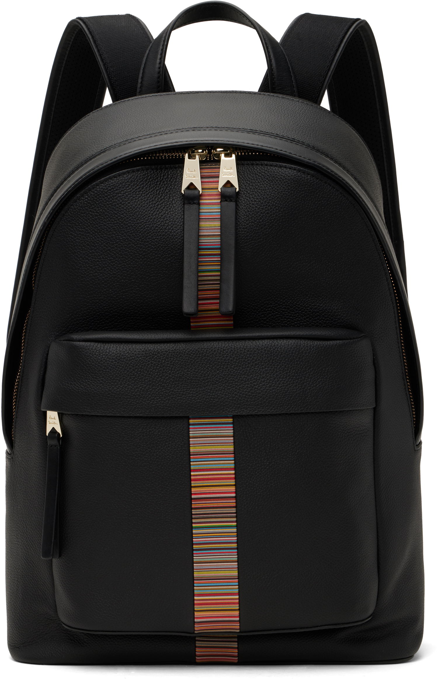 Batoh Paul Smith Paul Smith Leather Backpack with Signature Stripe Trim Čierna | M1A-8037-CMULTI-79, 0