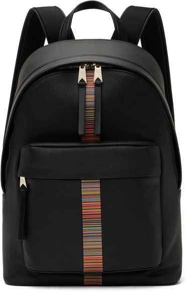 Batoh Paul Smith Paul Smith Leather Backpack with Signature Stripe Trim Čierna | M1A-8037-CMULTI-79, 0