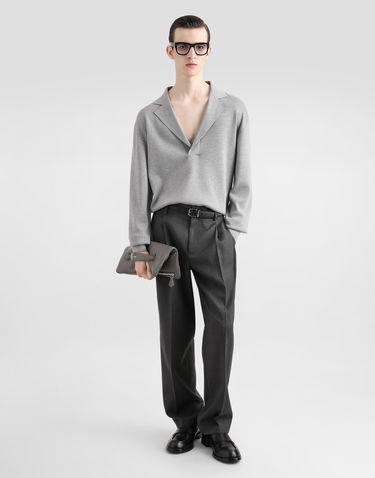 Sveter Dolce & Gabbana Dolce & Gabbana Wool V-neck Sweater Šedá | GXY37ZJCVWWN0634, 1