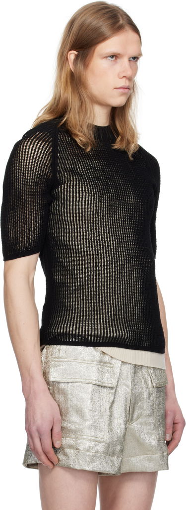 Sveter Dries Van Noten Dries Van Noten Open-Knit T-Shirt Čierna | 251-021210-1709, 1