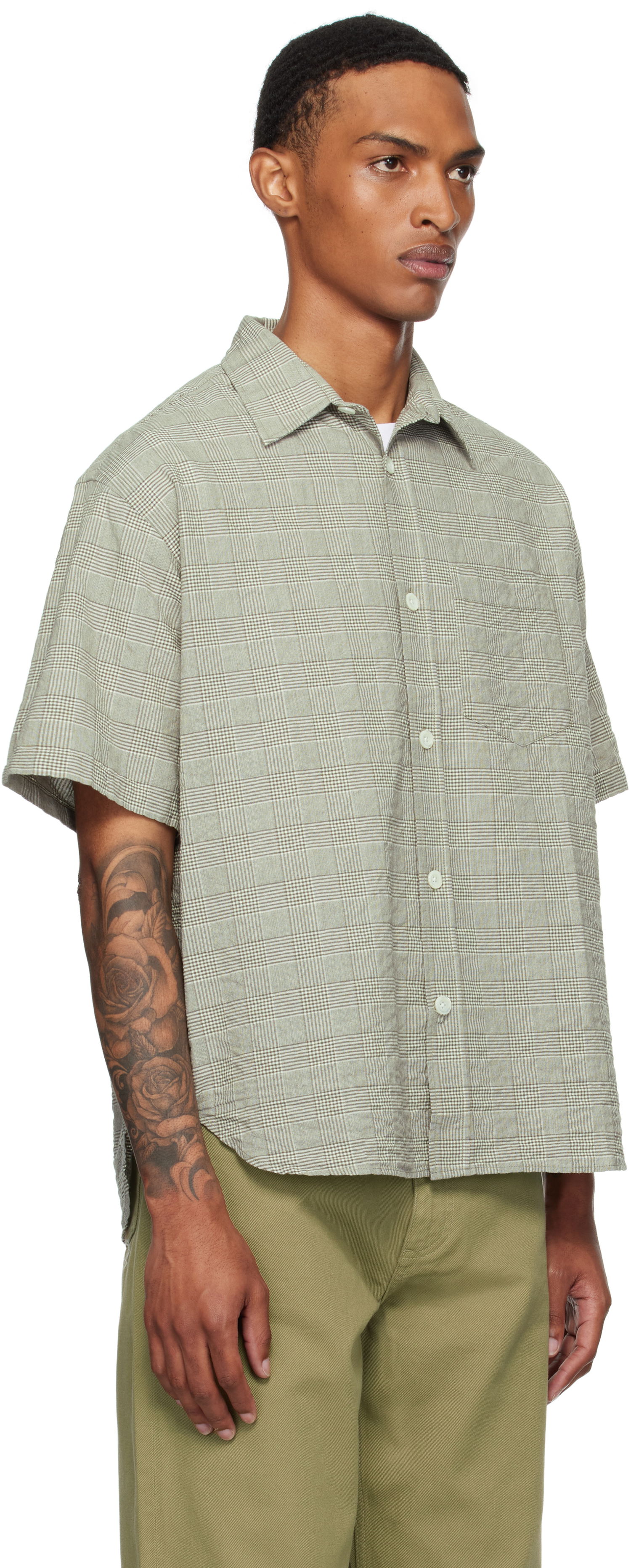Košeľa NORSE PROJECTS Norse Projects Mo Oversized Check Short Sleeve Shirt Zelené | N40-0827, 1