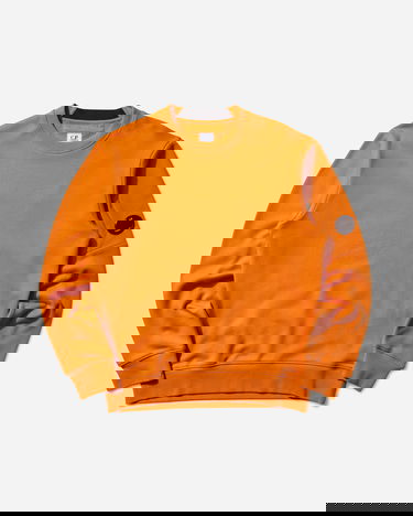 Mikina C.P. Company Diagonal Raised Fleece Crewneck Sweatshirt Oranžová | 19CMSS713A-005086W 434, 1