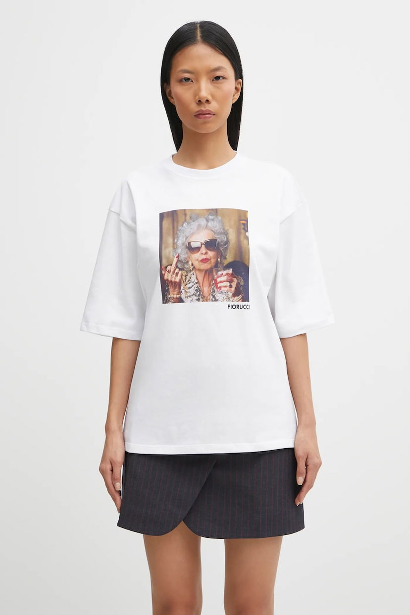 Tričko Fiorucci Oldies but Goldies Print Relaxed Fit T-Shirt Biela | W25FWJTS004CJ01WH04