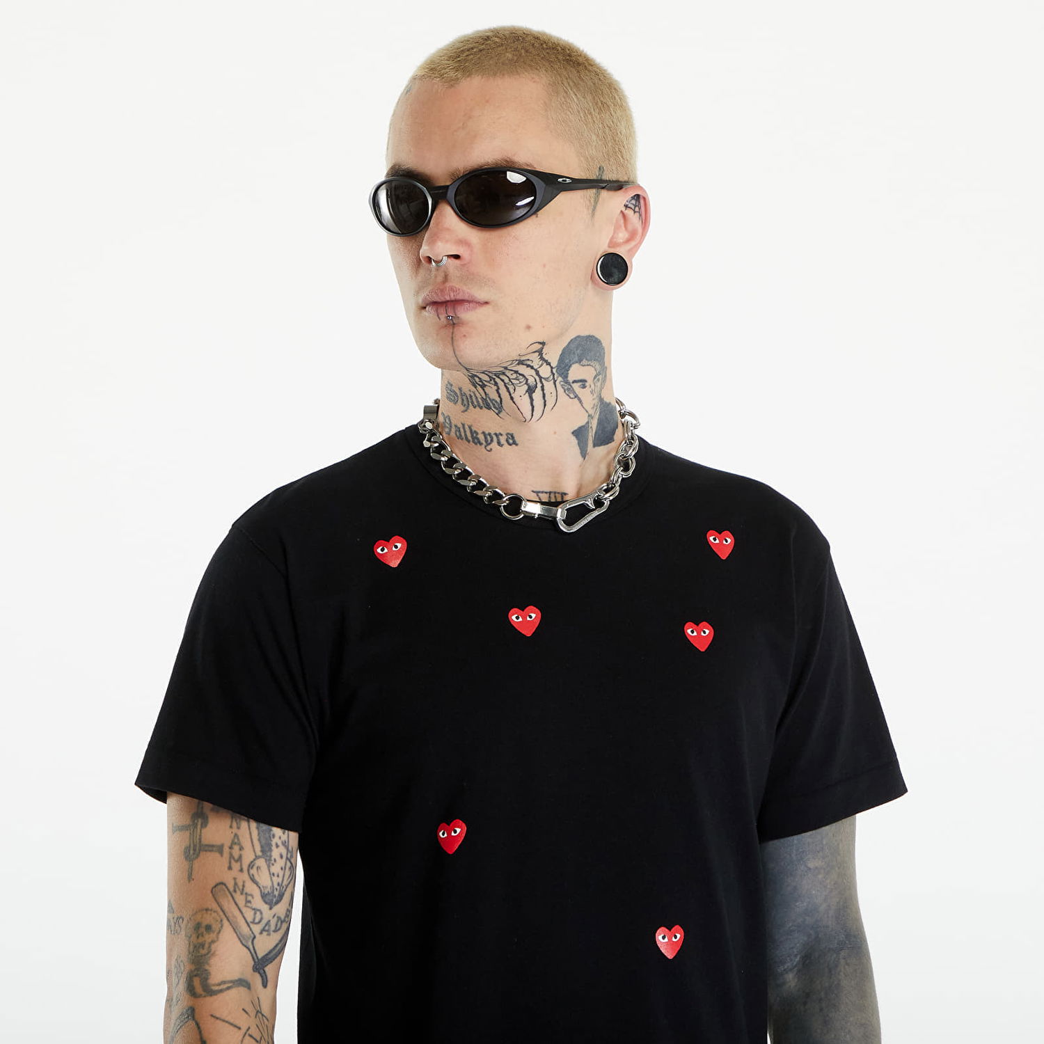 Tričko Comme des Garçons PLAY Short Sleeve Logo Print T-Shirt UNISEX Black Čierna | AXT338 black, 1