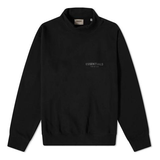 Sveter Fear of God Essentials Pull-Over Mockneck Sweatshirt Čierna | FOG-SS21-554