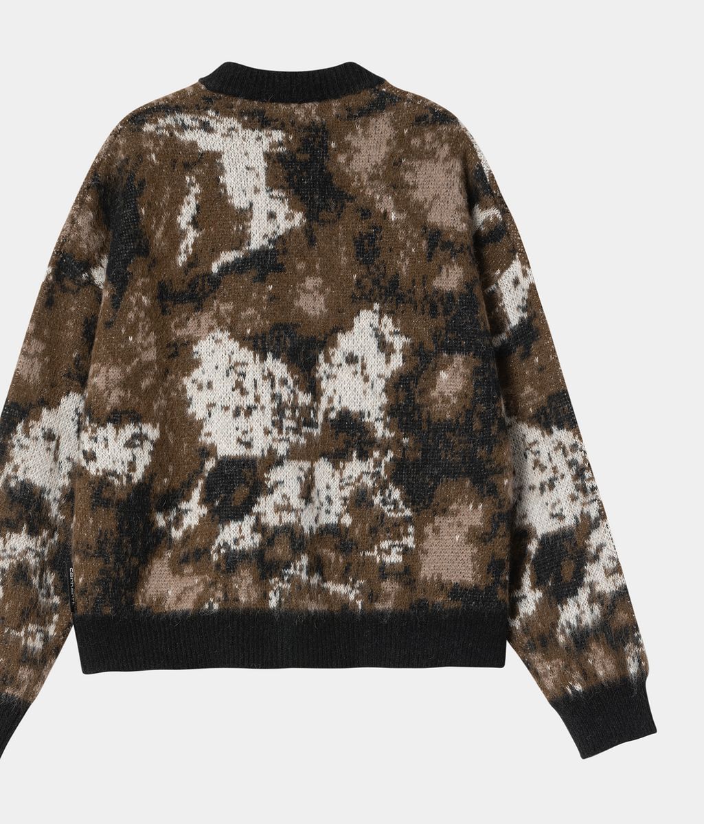 Sveter Carhartt WIP Merlin Cardigan Wild Dog Jacquard Hnedá | I035417_5, 1