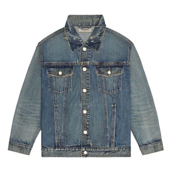 Bunda Fear of God Essentials Light Denim Trucker Jacket Modrá | FOG-FW20-364, 0