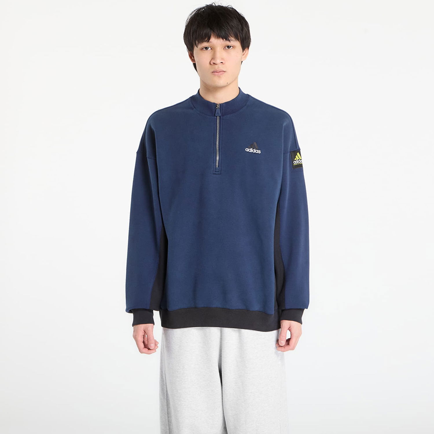 Mikina adidas Originals Equipment Hz Colorblock Half-Zip Mock Collar Sweatshirt Navy | KE1351, 0