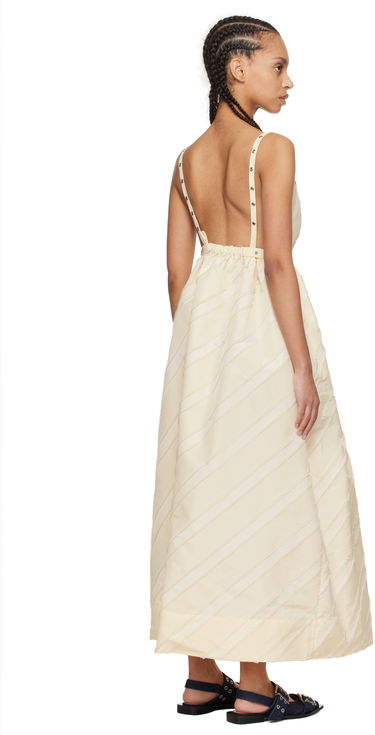 Šaty GANNI GANNI Stripe Strap Maxi Dress Béžová | W0173, 2