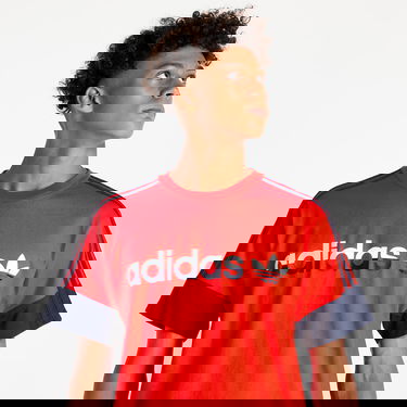Tričko adidas Originals 3 Stripe Split Tee Červená | H31274, 2