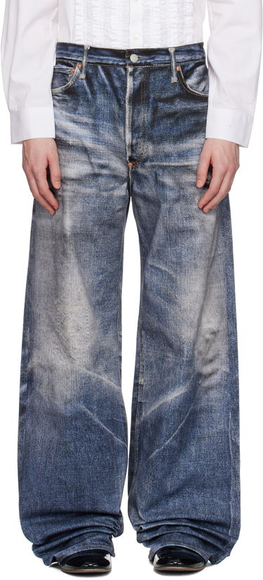 Džínsy Junya Watanabe Junya Watanabe Levi's Edition Inkjet W Name Berberjin Jeans Modrá | WO-P905-100, 0