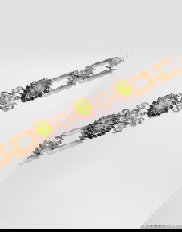 Náramok Dolce & Gabbana Dolce & Gabbana Peridot and Crystal Embellished Chain Bracelet Rôznofarebný | WBSA6GWPER187583, 1
