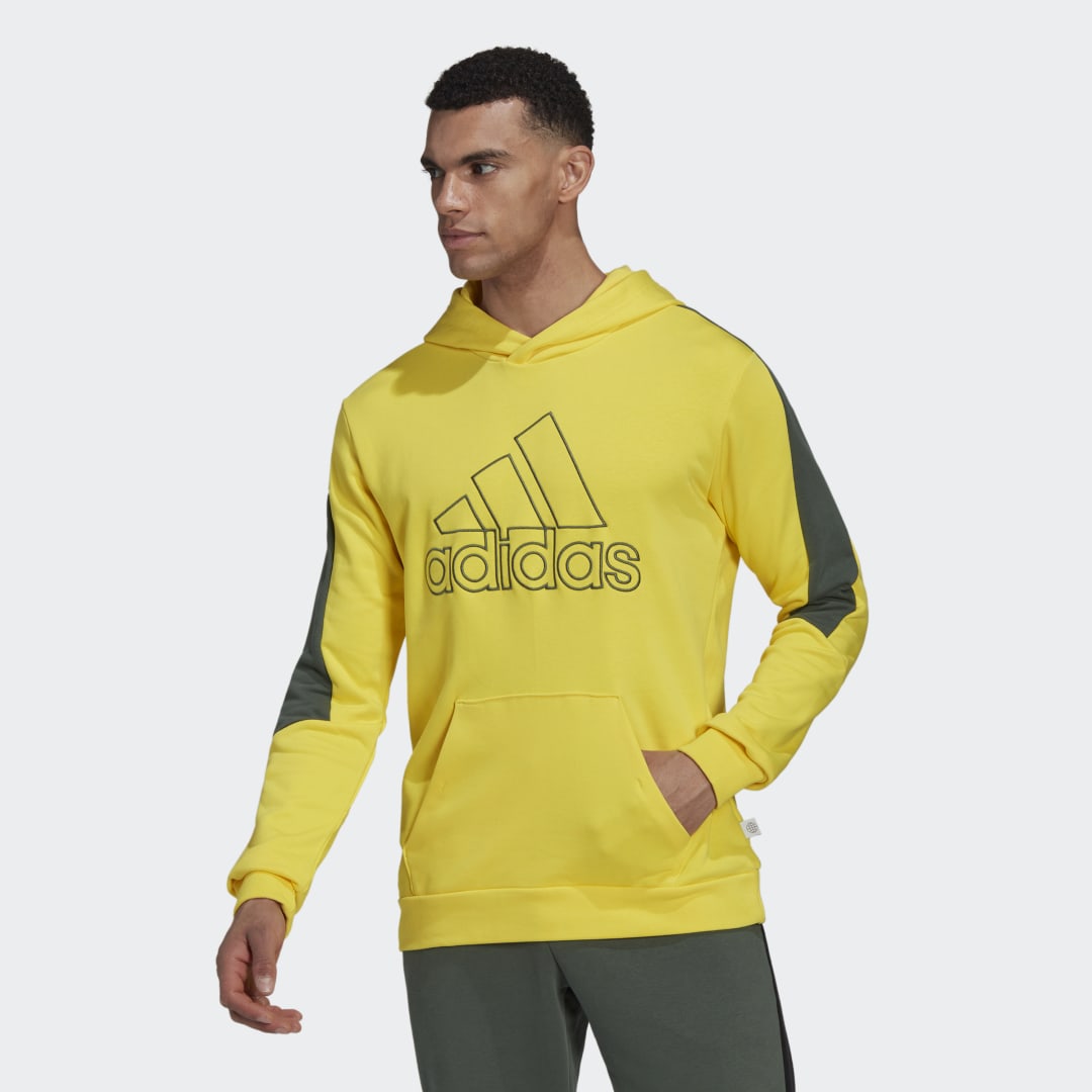 Mikina adidas Performance Future Icons Embroidered Badge of Sport Hoodie Žltá | HK4541, 0