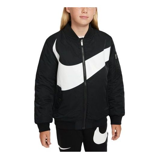 Bomber bunda Nike Kids' Printed Warm Bomber Jacket Čierna | DQ8303-010