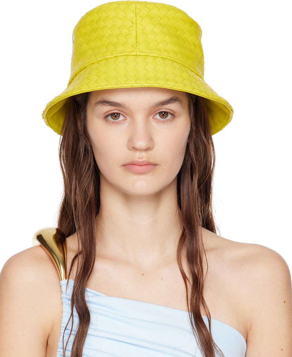 Klobúk Bottega Veneta Intrecciato Bucket Hat Žltá | 734270 VZQO5, 0