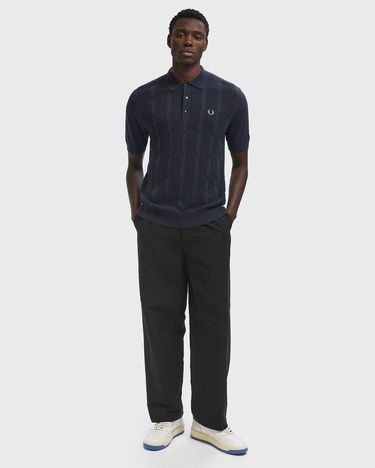 Polo tričko Fred Perry Cable Knit Polo Shirt Navy | K1313-738, 1