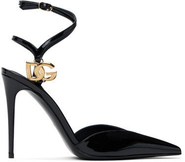 Tenisky a topánky Dolce & Gabbana Lollo Patent Leather Slingback Heels Čierna | CG0726 AP622, 0