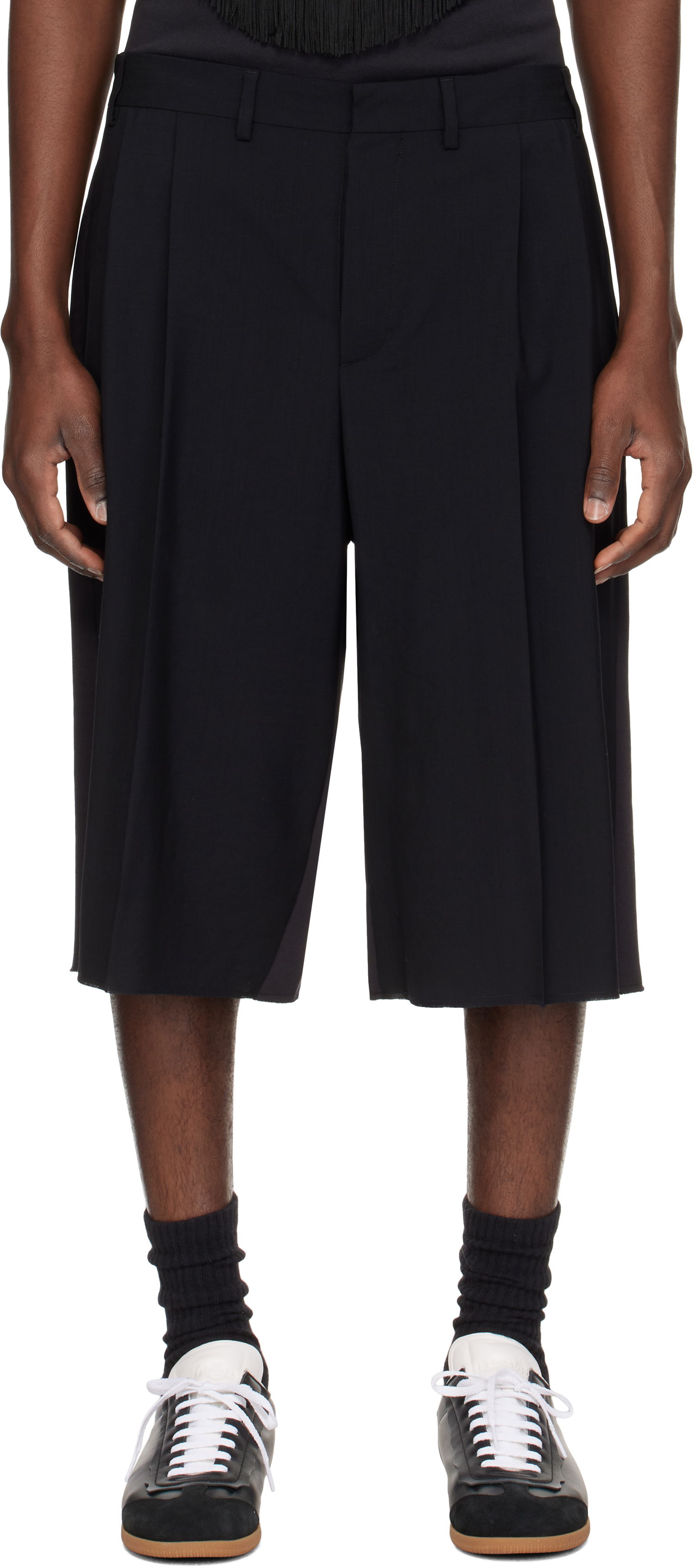 Šortky Maison Margiela MM6 Maison Margiela Pleated Knee-Length Shorts Čierna | SH0MU0013 MTN042, 0