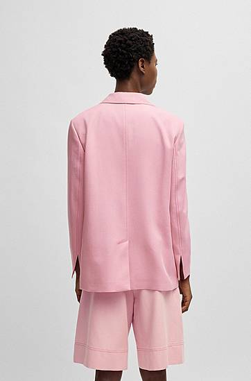 Bunda BOSS BOSS Single-Breasted Notch Lapel Blazer Ružová | 50546215, 1