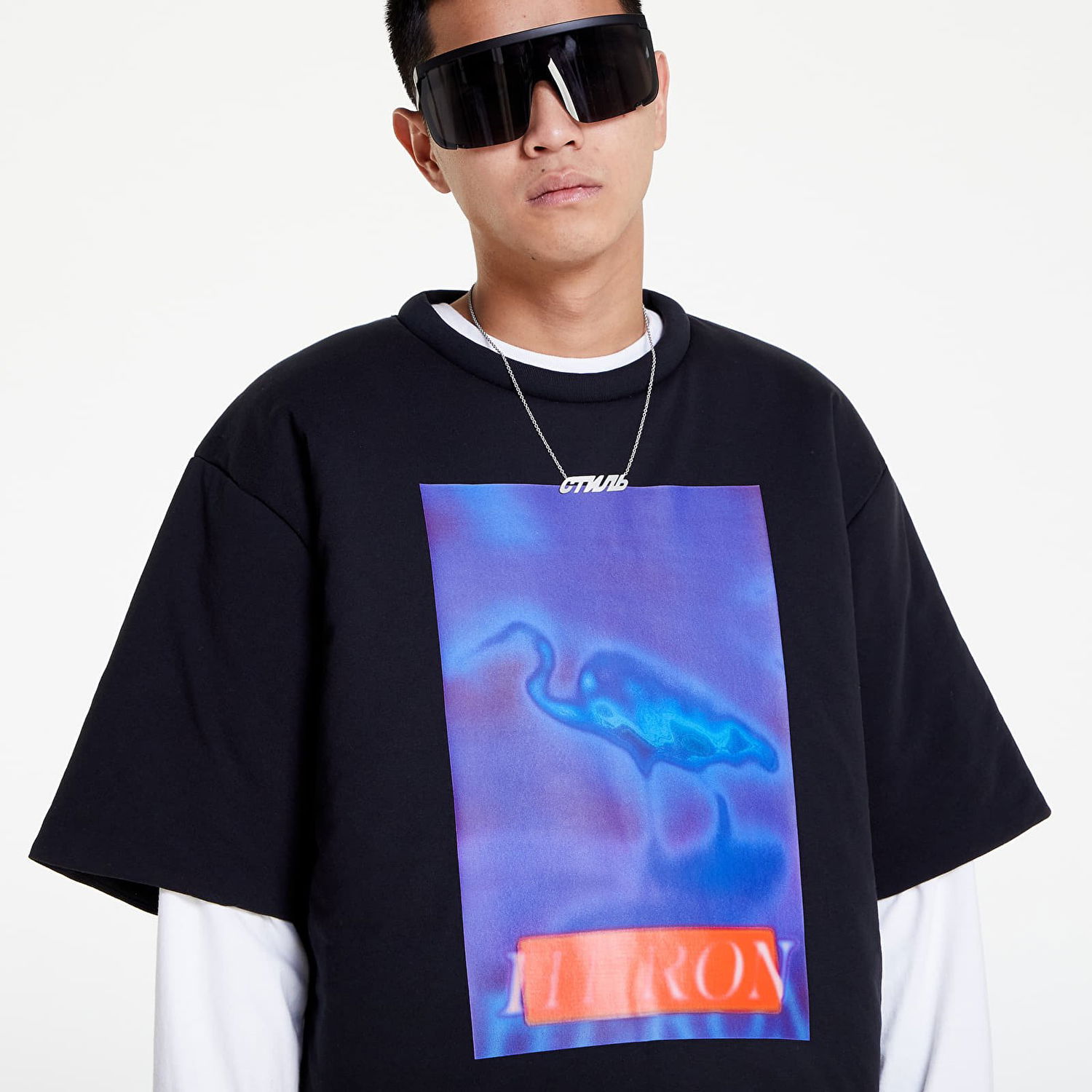 Tričko HERON PRESTON Censored Padded Tee Čierna | HMAA033F22JER0011046, 1