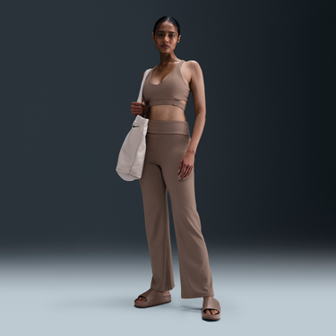 Crop Top Nike Nike One Dri-FIT High-Waisted Fold-Over Pants Hnedá | FV7848-233, 1
