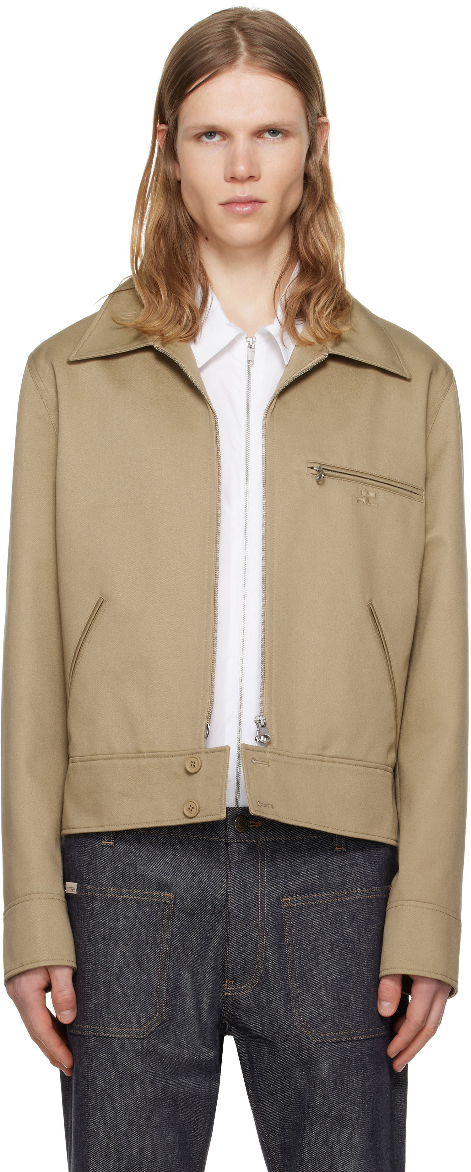 Bunda Courrèges Courrèges Zipped Jacket Béžová | 125CBL251PL0178, 0