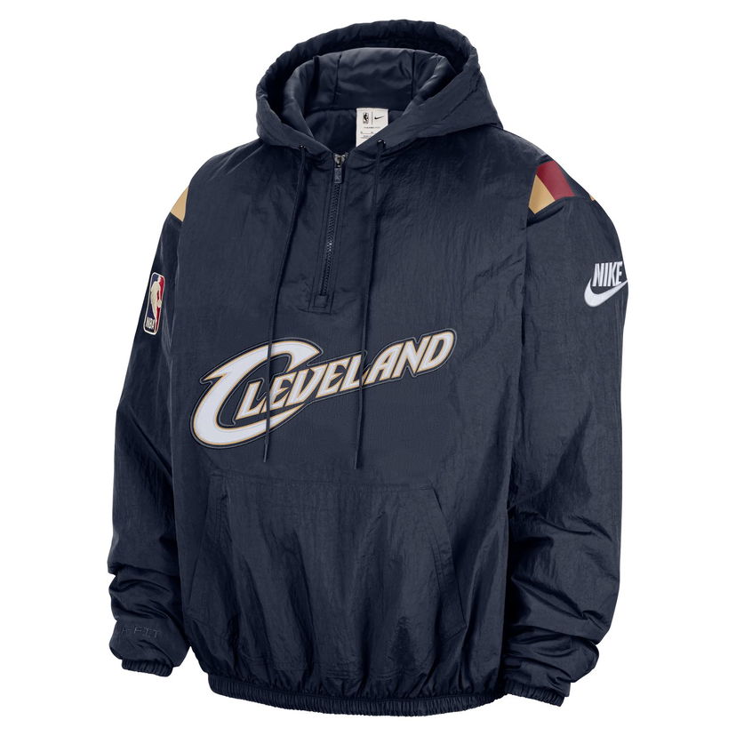 Mikina Nike Cleveland Cavaliers Therma-FIT Hardwood Clasics 1/2-Zip Hoodie Navy | HQ5326-419