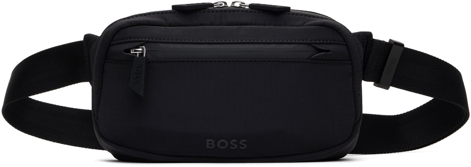 Ľadvinka BOSS Logo Nylon Belt Bag Čierna | 50536280, 0