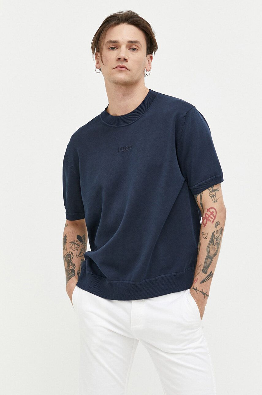 Tričko BOSS Cotton T-shirt Navy | 50485284, 0