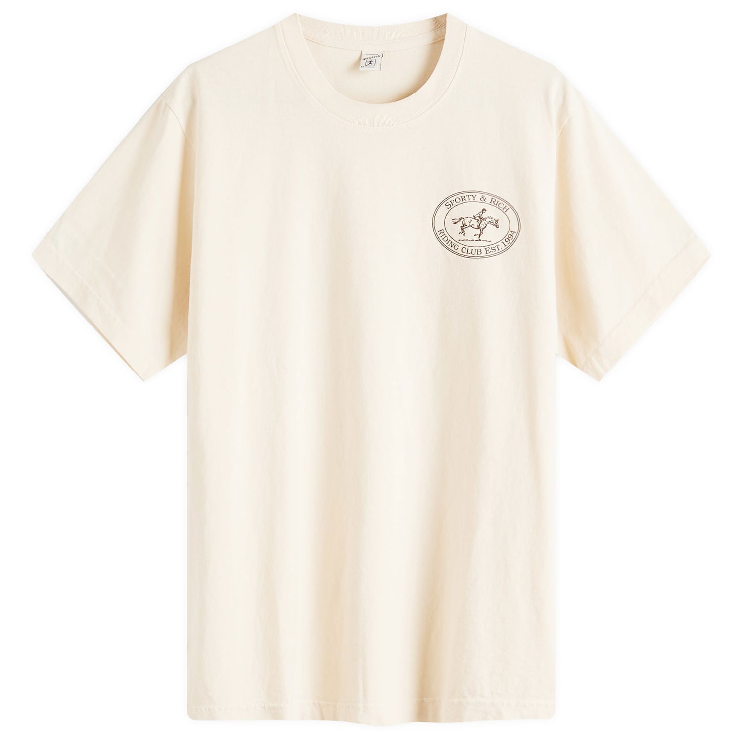 Tričko Sporty & Rich Sporty & Rich Riding Club T-Shirt, Size Large Béžová | TO043612244CR01, 0