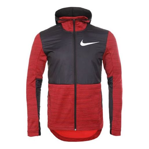 Mikina Nike Dri-FIT Basketball Splicing Fleece Lined Knit Hooded Jacket Červená | 857045-657, 0