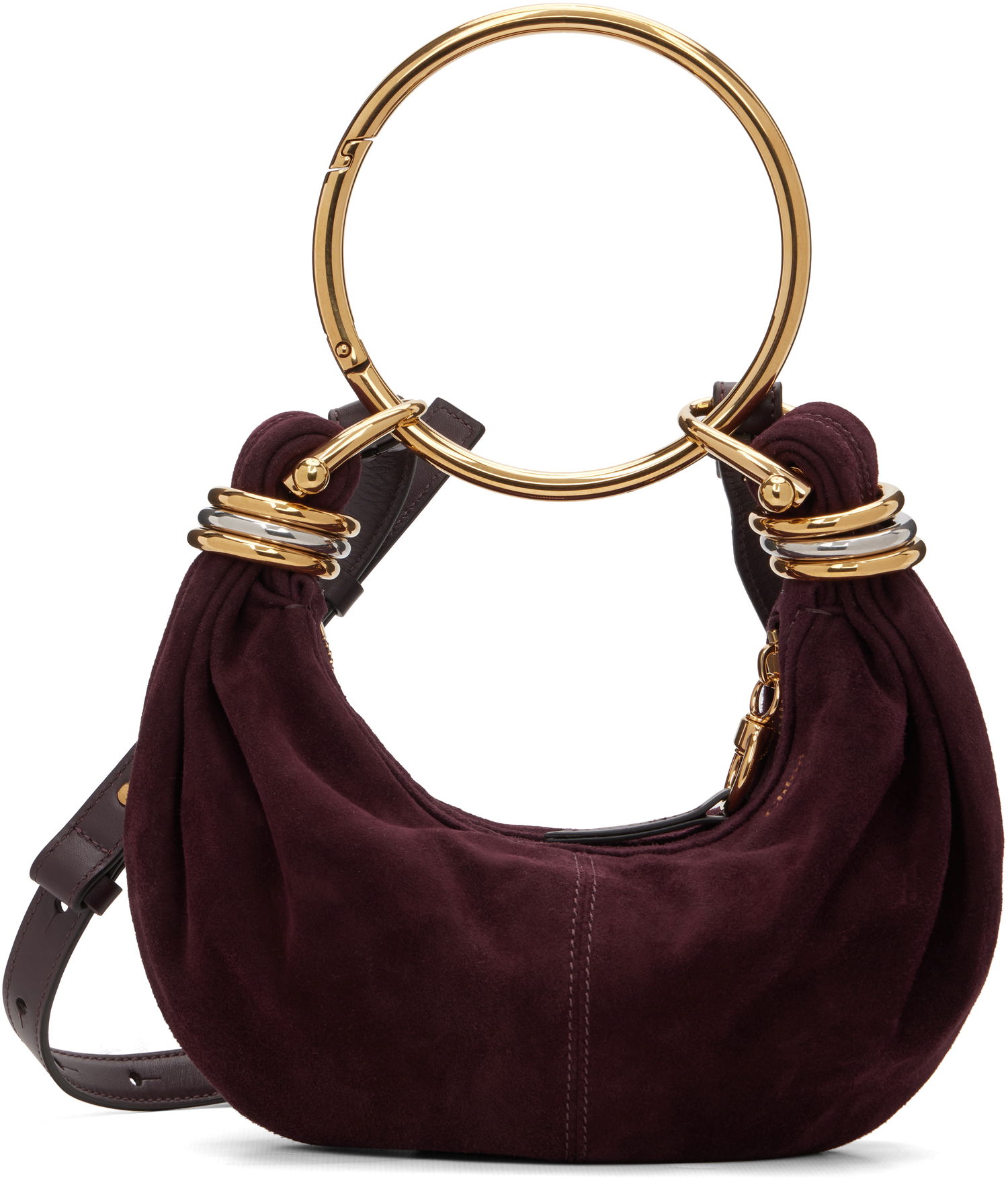 Kabelka CHLOÉ Mini Bracelet Hobo Bag Vínová | CH25US623P57, 0