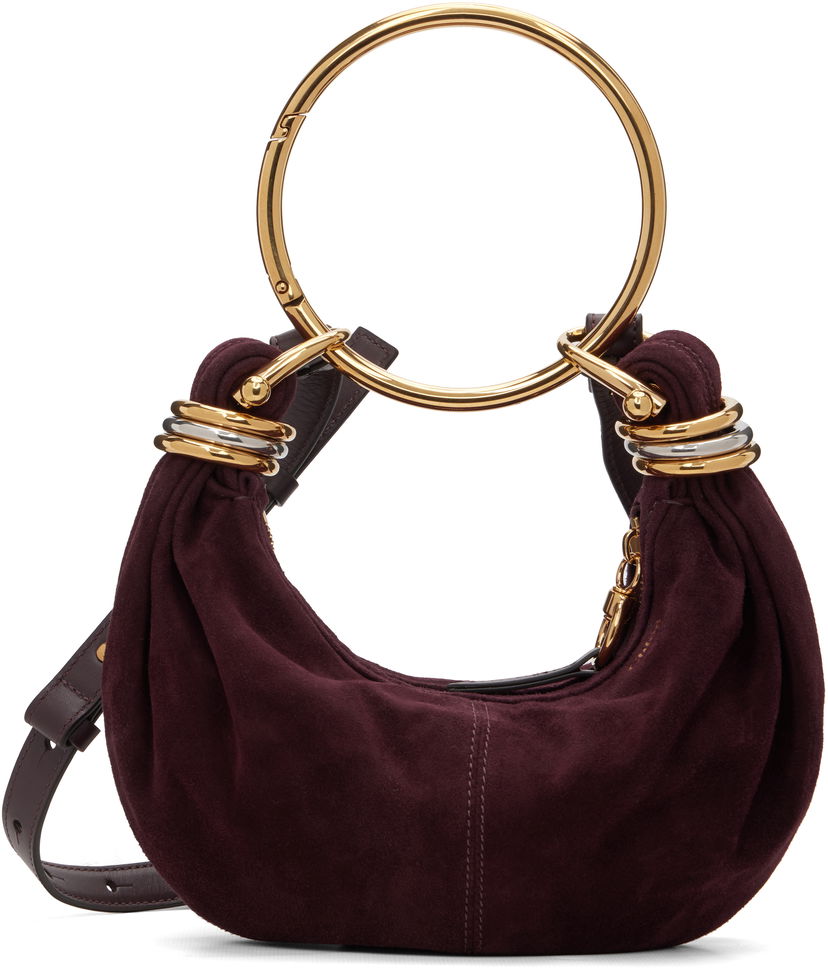 Kabelka CHLOÉ Mini Bracelet Hobo Bag Vínová | CH25US623P57