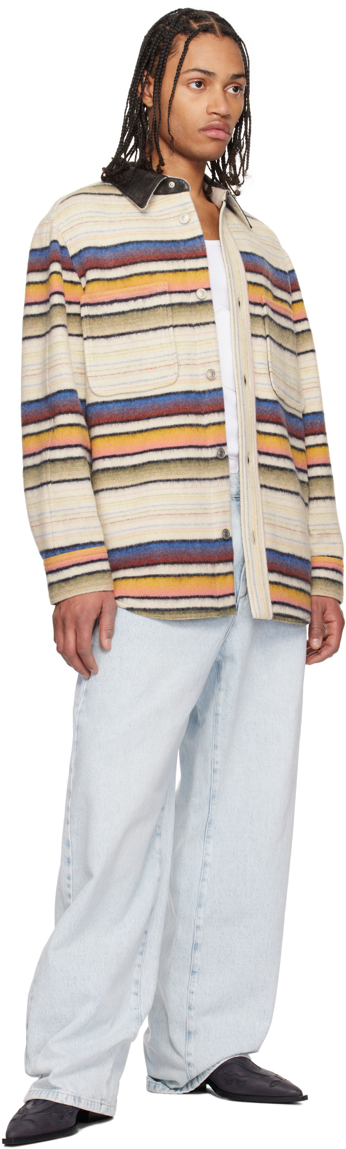 Isabel Marant Duncan Striped Overshirt