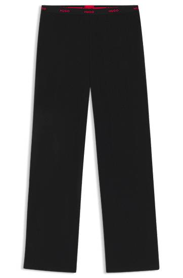 Pyžamo BOSS Stretch-cotton pyjama bottoms with repeat-logo waistband Čierna | 50555624