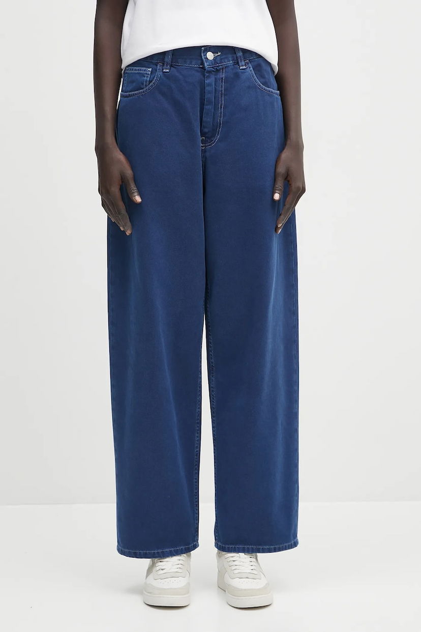 Džínsy Carhartt WIP Brandon High Waist Wide Leg Pant Modrá | I034837.E74J