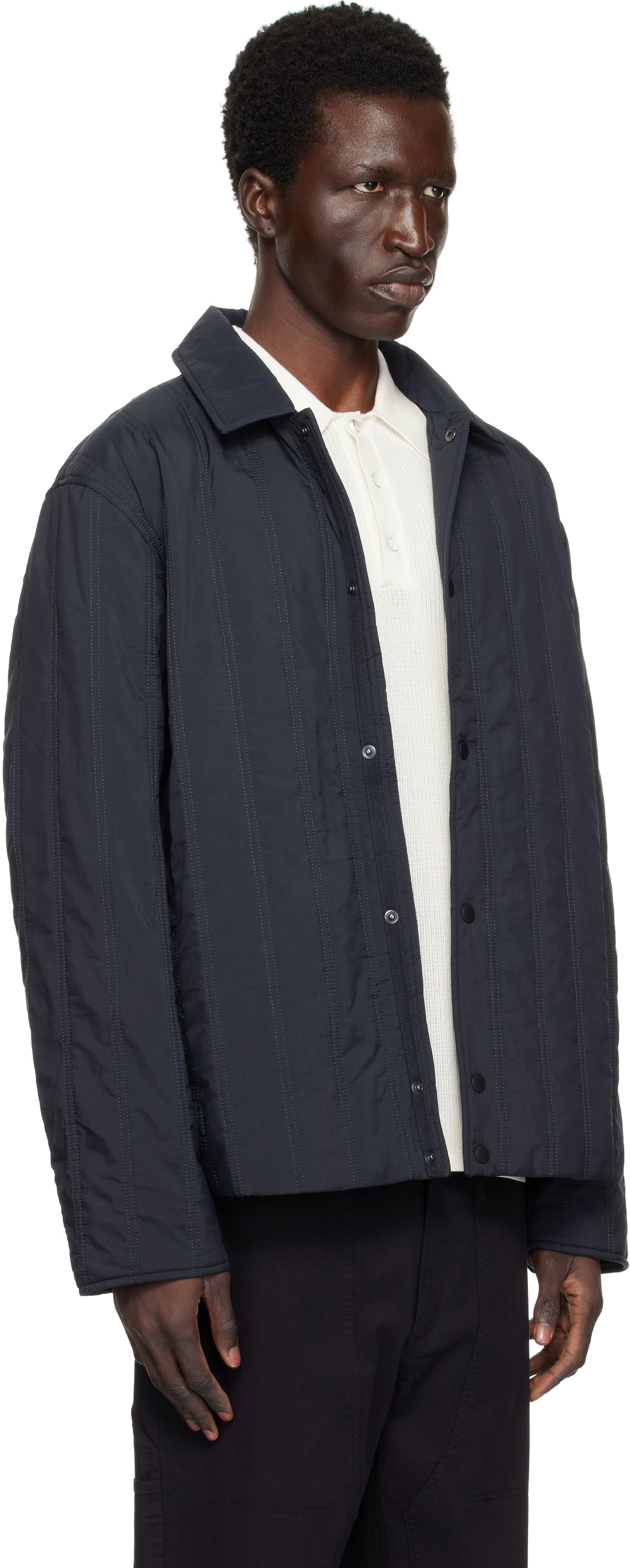 Bunda rag & bone Maxwell Quilted Button-Up Jacket Čierna | MBW24H2007XWML, 1