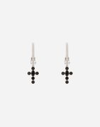 Dolce & Gabbana Rhinestone Cross Pendant Earrings