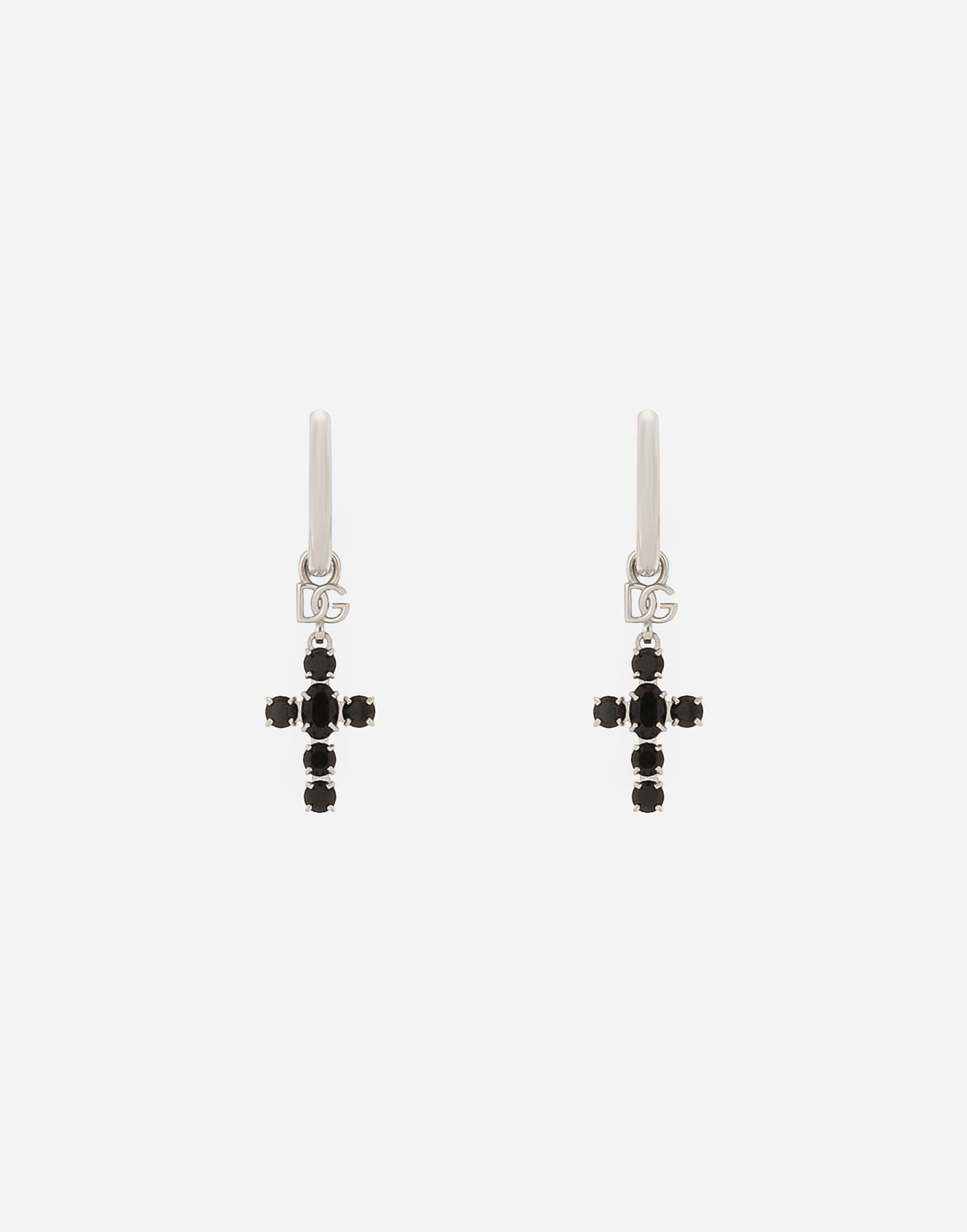 Náušnice Dolce & Gabbana Dolce & Gabbana Rhinestone Cross Pendant Earrings Metalická | WEQ6D1W111187655, 0