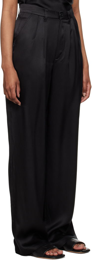 Nohavice Anine Bing Carrie Satin Wide Leg Trousers Čierna | A-03-3269-000B, 1