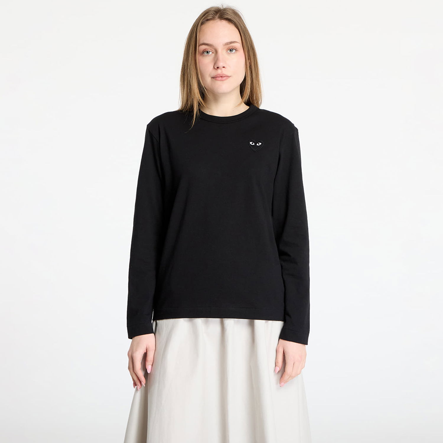Tričko Comme des Garçons Black Long Sleeve Tee With Emblem Čierna | AX-T120 BLACK, 0