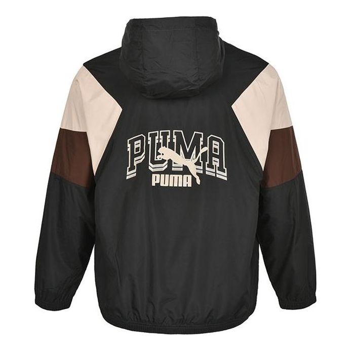 Vetrovka Puma Colorblock Logo Hoodie Jacket Čierna | 538603-01