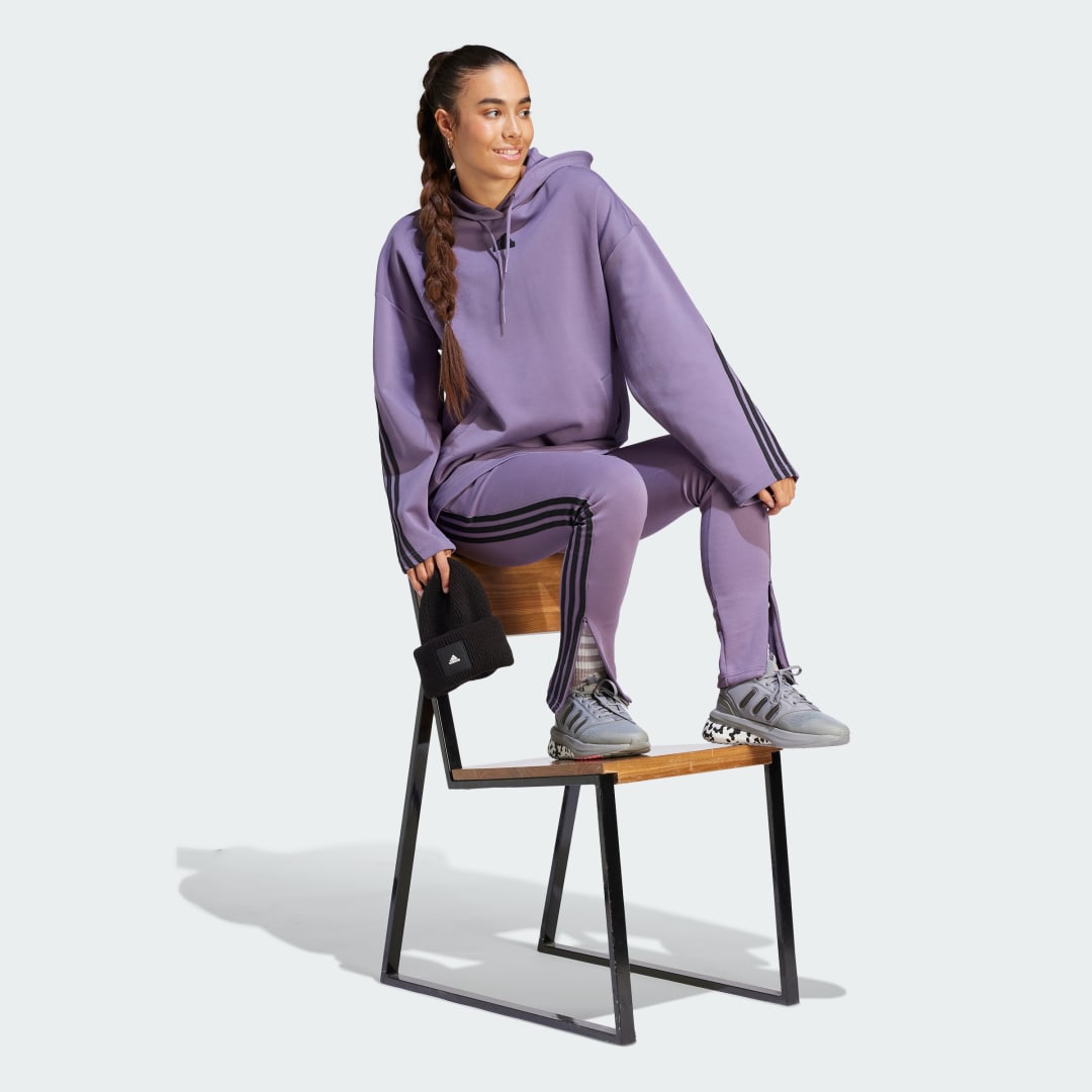 Mikina adidas Performance Future Icons 3-Stripes Hoodie Fialová | IL3023, 0
